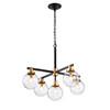 WAREHOUSE OF TIFFANY'S HM084/5 Carson 27.2 in. 6-Light Indoor Chrome Finish Chandelier with Light Kit