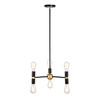 WAREHOUSE OF TIFFANY'S 2009/6P Rina 18.9 in. 6-Light Indoor Matte Black and Gold Finish Chandelier with Light Kit