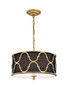WAREHOUSE OF TIFFANY'S HM162/3 Marcelo 16 in. 3-Light Indoor Matte Gold and Black Finish Chandelier with Light Kit