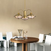 WAREHOUSE OF TIFFANY'S HM181/3 Minny 33 in. 3-Light Indoor Brushed Bronze Finish Chandelier with Light Kit