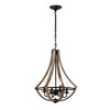 WAREHOUSE OF TIFFANY'S HM244/4BXI Perkins 18 in. 4 -Light Indoor Matte Black Finish Chandelier with Light Kit