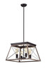 WAREHOUSE OF TIFFANY'S PD003-4IWG Emmett 20 in. 4-Light Indoor Oil Rubbed Bronze Finish Chandelier with Light Kit