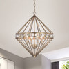 WAREHOUSE OF TIFFANY'S HM187/4AS Mayne 18 in. 4-Light Indoor Aged Silver Finish Chandelier with Light Kit