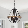 WAREHOUSE OF TIFFANY'S MD04/4 Benny 14 in. 4-Light Indoor Matte Black Finish Chandelier with Light Kit