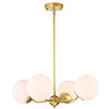 WAREHOUSE OF TIFFANY'S IMP09H/4G Dioneesha 24 in. 4-Light Indoor Matte Gold Finish Chandelier with Light Kit