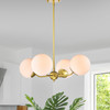 WAREHOUSE OF TIFFANY'S IMP09H/4G Dioneesha 24 in. 4-Light Indoor Matte Gold Finish Chandelier with Light Kit