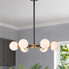 WAREHOUSE OF TIFFANY'S HM230/6BG Chevalier 26 in. 3-Light Indoor Matte Black and Gold Finish Chandelier with Light Kit