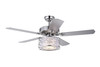 WAREHOUSE OF TIFFANY'S CFL-8403REMO/CH Swerl 52 in. 3-Light Indoor Chrome Finish Remote Controlled Ceiling Fan with Light Kit