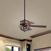 WAREHOUSE OF TIFFANY'S CFL-8448REMO/DR Milly 22 in. 6-Light Indoor Bronze Finish Remote Controlled Ceiling Fan with Light Kit