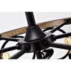 WAREHOUSE OF TIFFANY'S CFL-8488B/IGW Marion 30 in. 6-Light Indoor Matte Black Finish Ceiling Fan with Light Kit