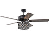 WAREHOUSE OF TIFFANY'S CFL-8480REMO/MB Annacaey 52 in. 3-Light Indoor Black Finish Remote Controlled Ceiling Fan with Light Kit