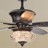 WAREHOUSE OF TIFFANY'S CFL-8305 Vasilisa 15 in. 1-Light Indoor Bronze Finish Hand Pull Chain Ceiling Fan with Light Kit