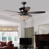 WAREHOUSE OF TIFFANY'S CFL-8305 Vasilisa 15 in. 1-Light Indoor Bronze Finish Hand Pull Chain Ceiling Fan with Light Kit