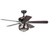 WAREHOUSE OF TIFFANY'S CFL-8307 Nettle 15 in. 3-Light Indoor Black Finish Remote Controlled Ceiling Fan with Light Kit