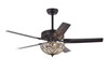 WAREHOUSE OF TIFFANY'S CFL-8111 Catalina 48 in. 3-Light Indoor Bronze Finish Hand Pull Chain Ceiling Fan with Light Kit