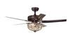 WAREHOUSE OF TIFFANY'S CFL-8111 Catalina 48 in. 3-Light Indoor Bronze Finish Hand Pull Chain Ceiling Fan with Light Kit