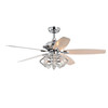 WAREHOUSE OF TIFFANY'S CFL-8453REMO-CH Magee 52 in. 4-Light Indoor Chrome Finish Remote Controlled Ceiling Fan with Light Kit
