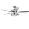 WAREHOUSE OF TIFFANY'S CFL-8414REMO/CH Pamerine 52 in. 1-Light Indoor Chrome Finish Remote Controlled Ceiling Fan with Light Kit