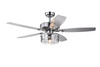 WAREHOUSE OF TIFFANY'S CFL-8414REMO/CH Pamerine 52 in. 1-Light Indoor Chrome Finish Remote Controlled Ceiling Fan with Light Kit