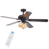 WAREHOUSE OF TIFFANY'S CFL-8343REMO Figuera 52 in. 1-Light Indoor Black Finish Remote Controlled Ceiling Fan with Light Kit