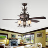 WAREHOUSE OF TIFFANY'S CFL-8211REMO/AB Firtha 52 in. 3-Light Indoor Bronze Finish Remote Controlled Ceiling Fan with Light Kit