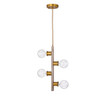 WAREHOUSE OF TIFFANY'S PD008/4 Kirby Wood Grain+Matte Gold 4-Light Vertical Linear Pendant Light