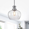 WAREHOUSE OF TIFFANY'S HM182/1 Rayli 12 in. 1-Light Indoor Chrome Finish Pendant Light with Light Kit