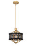 WAREHOUSE OF TIFFANY'S HM249/1BXG Lorelei 11 in. 1-Light Indoor Matte Black and Gold Finish Chandelier with Light Kit