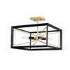 WAREHOUSE OF TIFFANY'S 2014/4SF Jaysen Matte Black+Gold 4-Light Geometric Metal Semi-Flush Mount