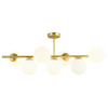 WAREHOUSE OF TIFFANY'S WTY814 Colette 6 in. 7- ight Indoor Antique Brass Finish Semi-Flush Mount Light with Light Kit