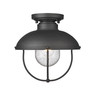 Z-LITE 590F-BK 1 Light Outdoor Flush Ceiling Mount Fixture, Black