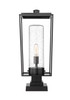 Z-LITE 594PHBS-SQPM-BK 1 Light Outdoor Pier Mounted Fixture, Black