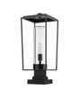 Z-LITE 594PHBS-SQPM-BK 1 Light Outdoor Pier Mounted Fixture, Black