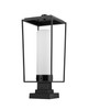 Z-LITE 595PHBS-SQPM-BK 1 Light Outdoor Pier Mounted Fixture, Black