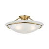 LIVEX LIGHTING 4824-01 Antique Brass 3-Light Semi-Flush