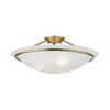 LIVEX LIGHTING 4825-01 Antique Brass 3-Light Large Semi-Flush