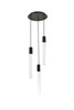 Elegant Lighting 2067D16BK Weston 3 lights pendant in black