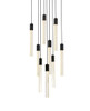 Elegant Lighting 2066D20BK Weston 9 lights pendant in black