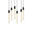 Elegant Lighting 2066D32BK Weston 6 lights pendant in black