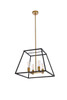 Living District LD720D20BRK Declan 20 inch pendant in black and brass