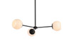 Living District LD647D32BK Briggs 32 inch pendant in black with white shade