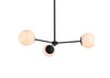 Living District LD647D32BK Briggs 32 inch pendant in black with white shade