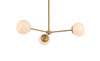 Living District LD647D32BR Briggs 32 inch pendant in brass with white shade