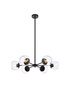 Living District LD644D30BK Briggs 30 inch pendant in black with clear shade