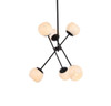 Living District LD657D24BK Axl 24 inch pendant in black with white shade