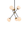 Living District LD657D24BRK Axl 24 inch pendant in black and brass with white shade