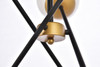 Living District LD657D24BRK Axl 24 inch pendant in black and brass with white shade