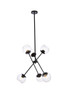 Living District LD656D24BK Axl 24 inch pendant in black with clear shade