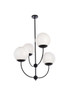 Living District LD653D30BK Lennon 31.5 inch pendant in black with white shade