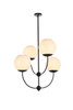 Living District LD653D30BK Lennon 31.5 inch pendant in black with white shade